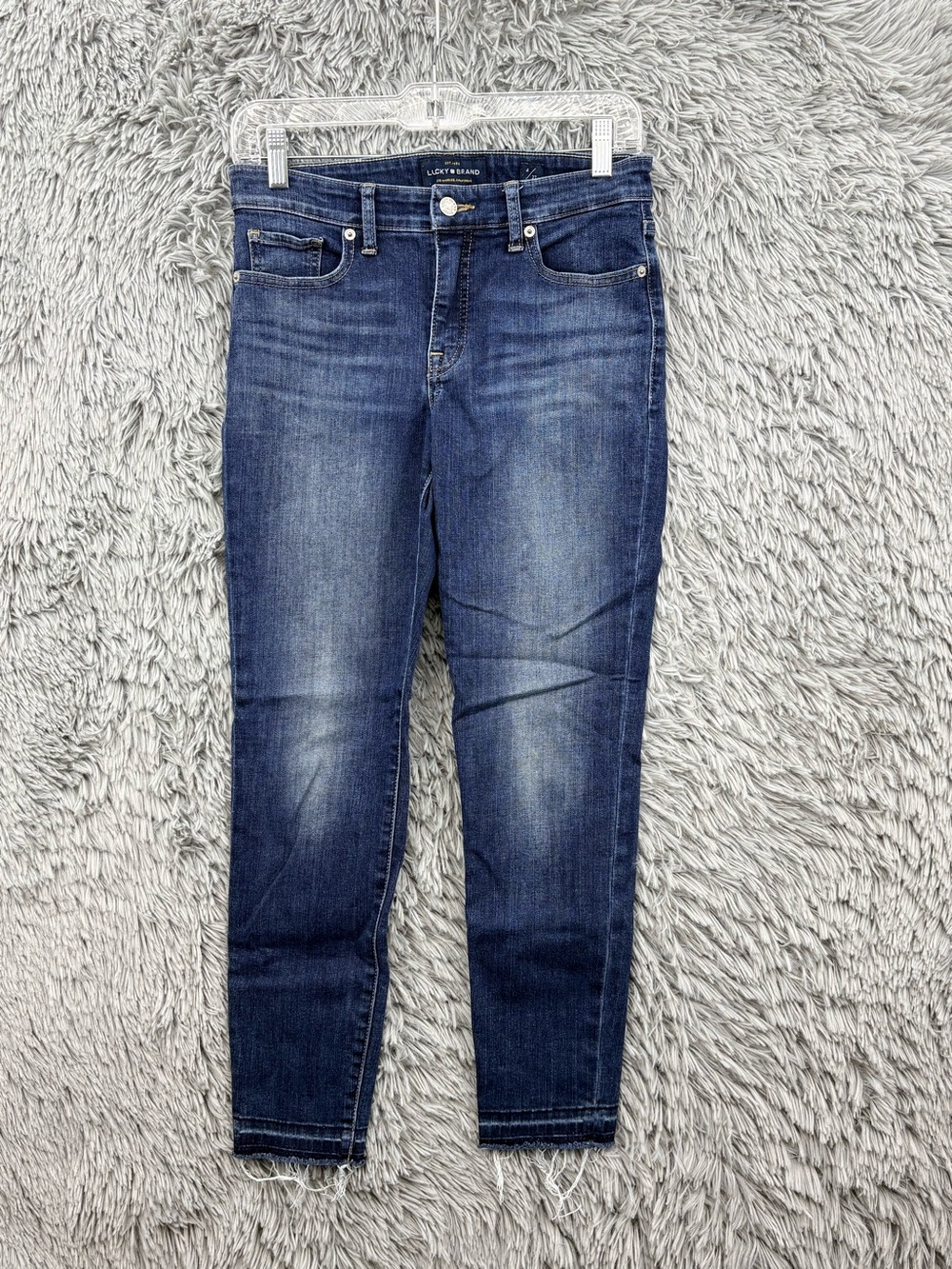 Lucky Brand Jeans Womens 27 Blue Ava Skinny Mid Rise Medium Wash Raw Hem
